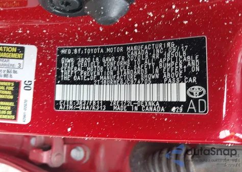 2018 Toyota Corolla Le from USA, damaged, VIN 2T1BURHE6JC974705